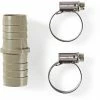 Zubehör Für Waschmaschinen Nedis WAEP2222CL Schlauch Verl.-stück 2 Schlauchschellen, 22 Mm>22 Mm Grau/metall