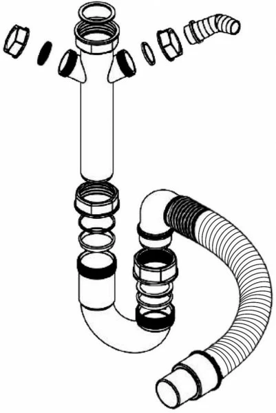 Zubehör Für Waschmaschinen XavaX Flex. Röhrensiphon 1 1/2", 1 St./PB 2 Zubehör Für Waschmaschinen XavaX Flex. Röhrensiphon 1 1/2", 1 St./PB – Bild 2